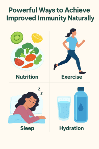 Improved immunity through nutrition, exercise, sleep, and hydration