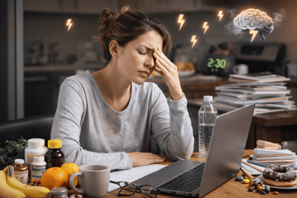 Exhaustion from overwork and stress