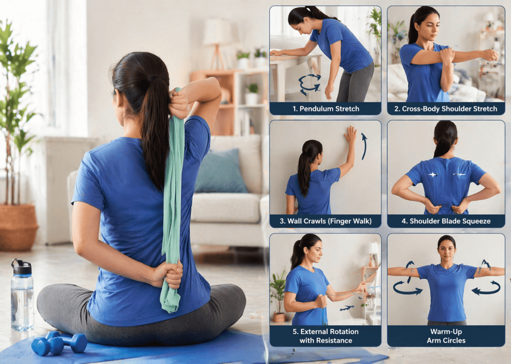 Home shoulder stretching exercises guide